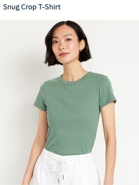 Old Navy Snug Crop T-Shirt Herbal Green